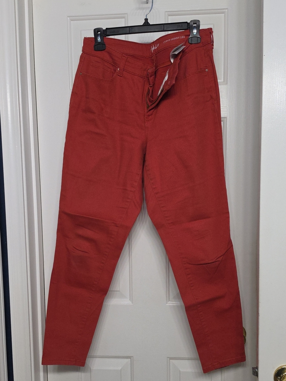 Style & Co. High-Rise Slim Jeans in Rust Red